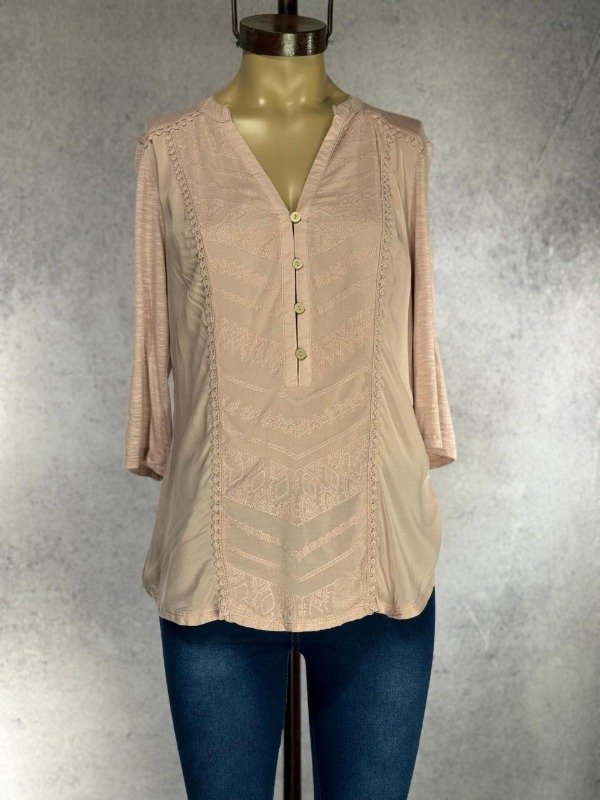 Producto - CAMISOLA ROSA IMPORTADA BORDADA COMBINADA