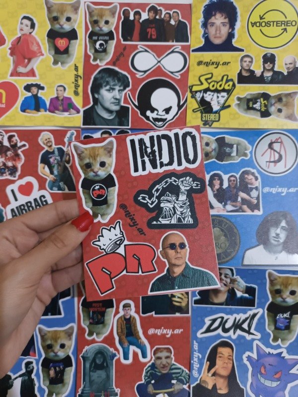 Producto - Plancha de stickers Indio Solari / Patrici Rey y sus Redonditos de ricota