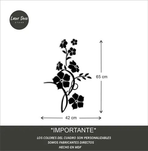 Producto - Aplique Pared Flores Calado Fibrofacil - 42x65 - 1