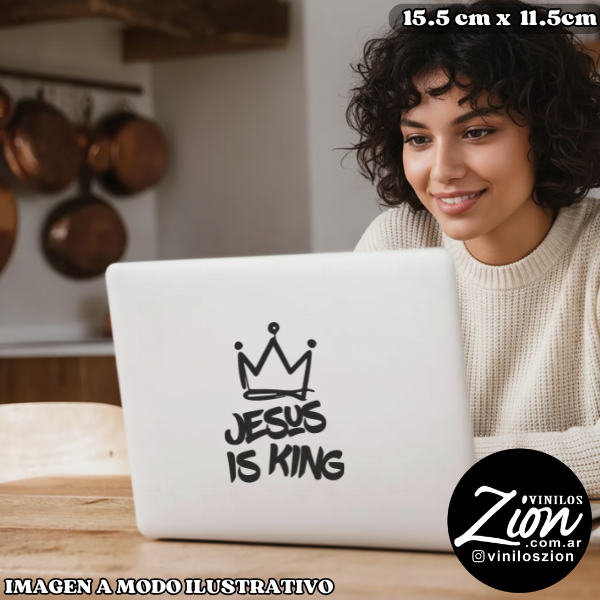 Producto - Vinilos decorativos Religioso Jesus is King x2