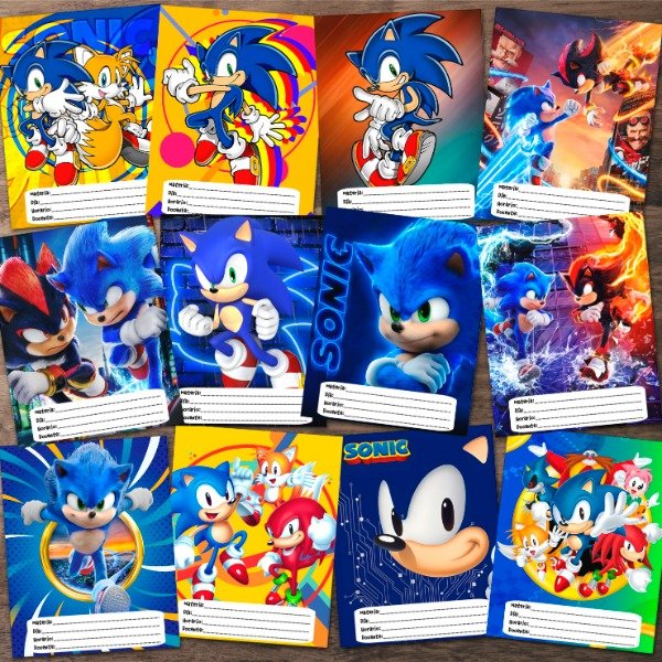 Producto - Diseños Digitales De Caratulas / Separadores Escolares De Sonic