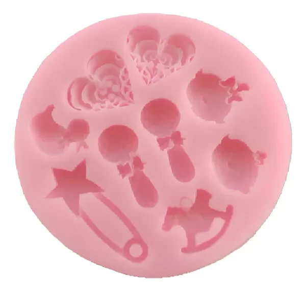 Producto - Molde De Silicona Bebé Baby Shower Nacimiento - Rosa