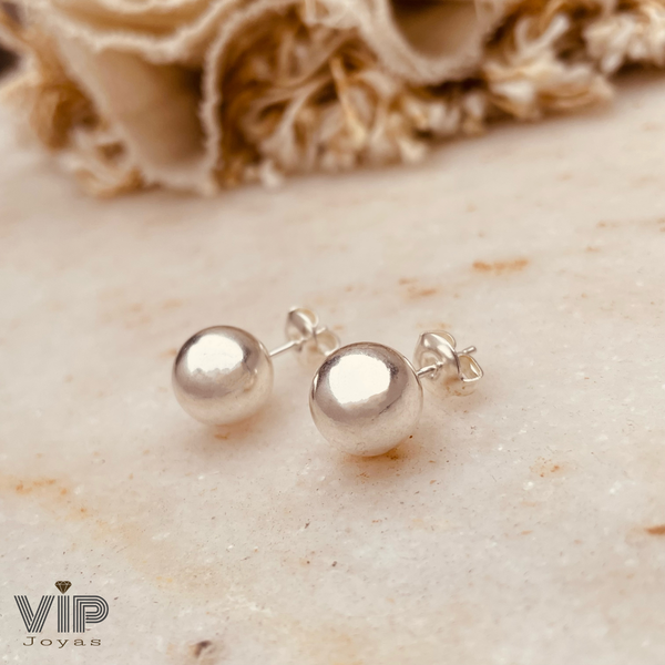 Producto - Aros Bolitas Lisa 9mm Plata 925