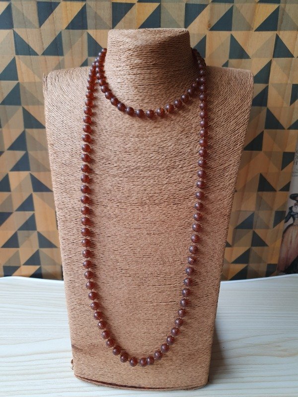 Producto - Collar Sautoir Celuloide Caramelo con Glitter - 2