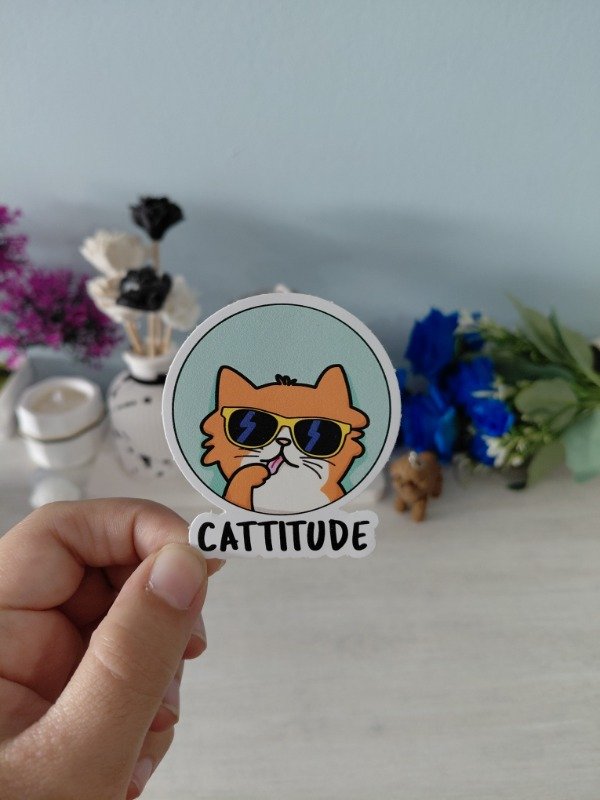 Producto - Stickers - Colección "Michis y perritos" 0265 - Cattitude