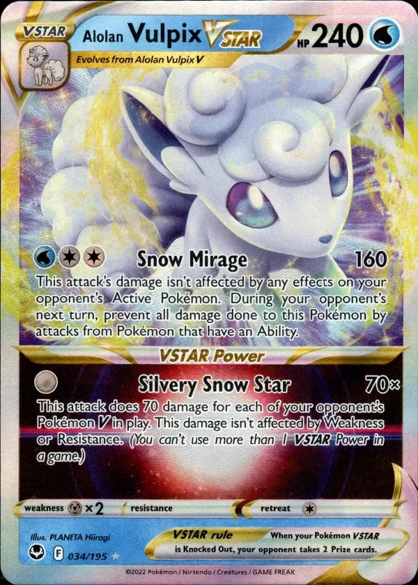 Producto - Alolan Vulpix VSTAR - 034/195 - Silver Tempest - Holo