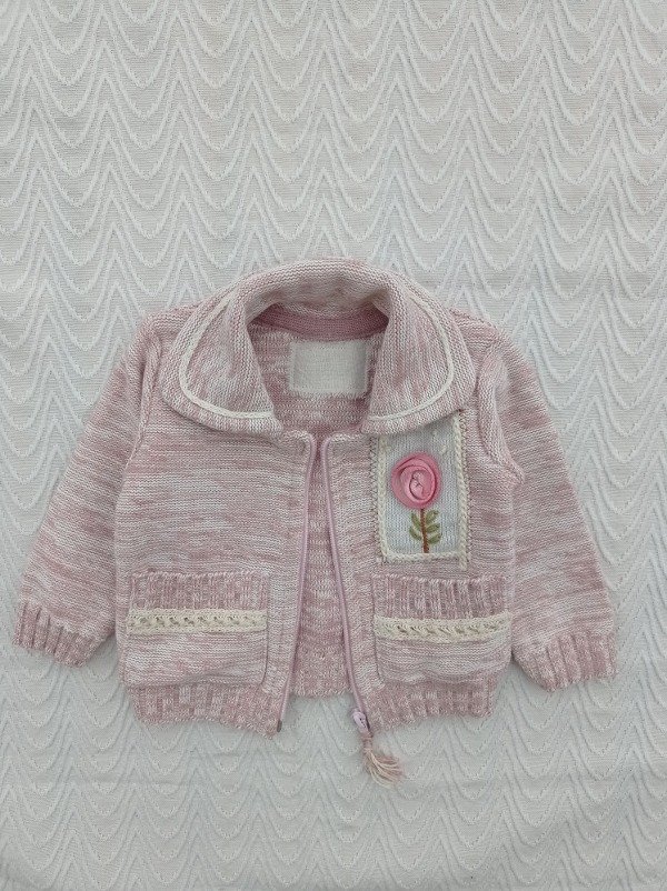 Producto - CAMPERA DE NIÑA ROSA CUELLO CAMISA