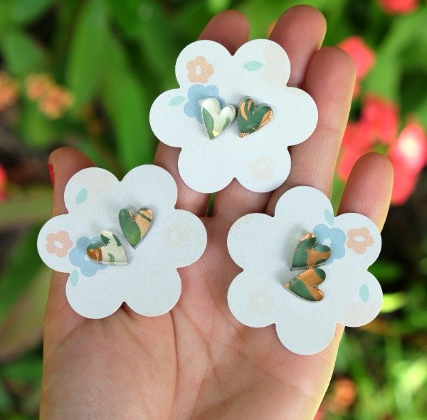 Producto - Corazon mini - Verde con dorado