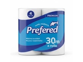 Producto - Bulto x 12 unidades Papel Higenico x 4 rollos de 30m PREFERED