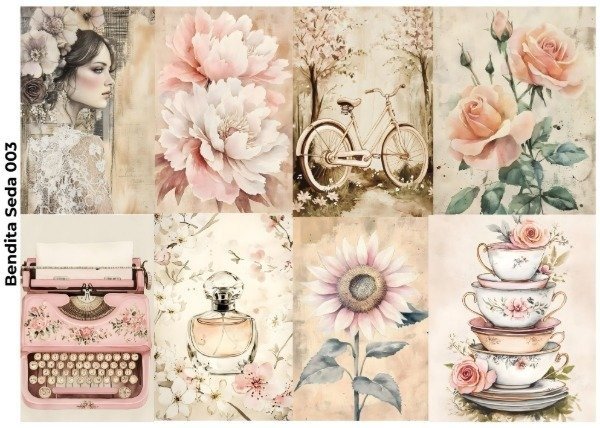 Producto - Bendita Seda 004 Collage en tonos rosados XL