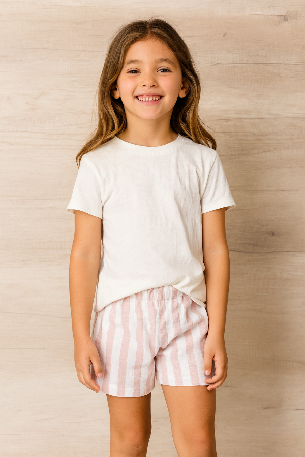 Producto - Short de Lino rayas