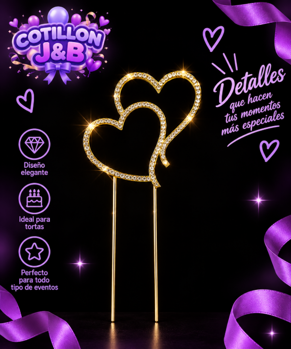 Producto - topper corazon metal dorado