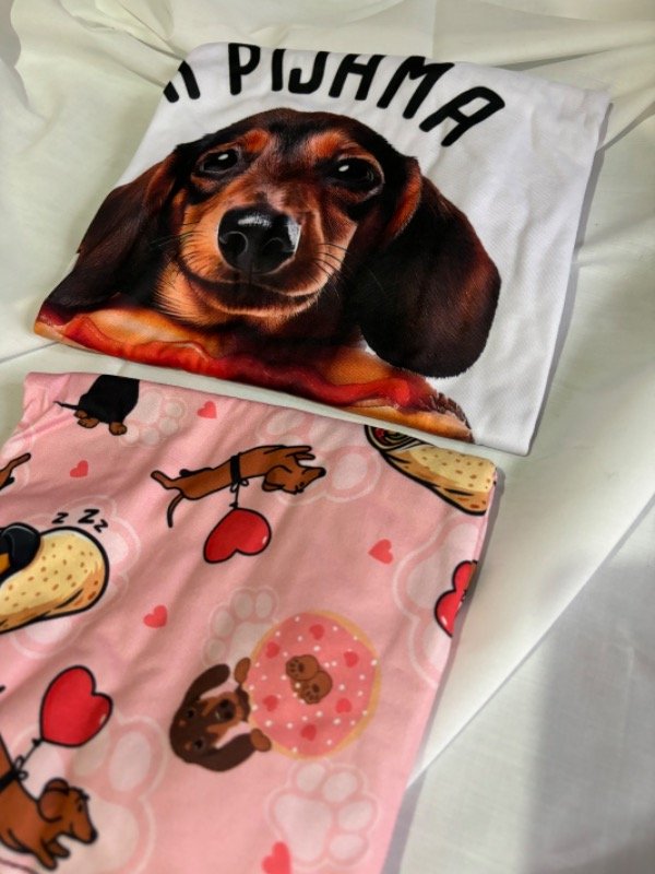 Producto - Pijama perro salchicha reme y short (TALLE XL)