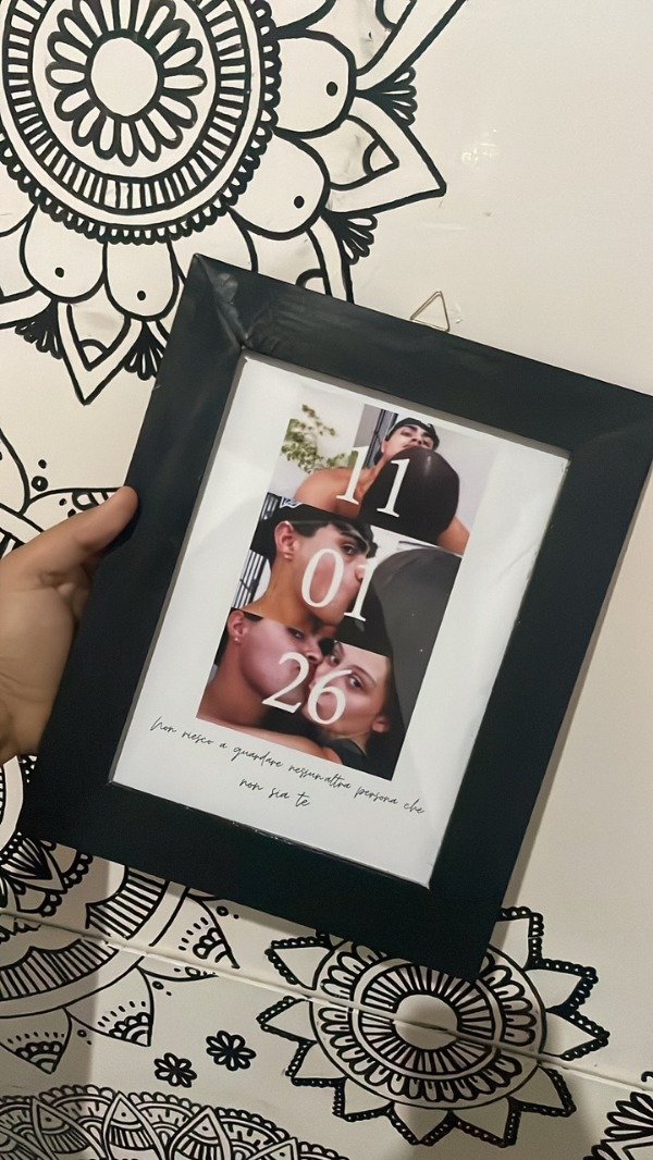 Producto - Cuadro fecha + frase vertical 20x15cm