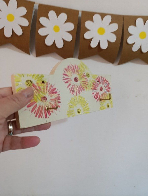 Producto - Portallavero de pared Flores coloridas - 1