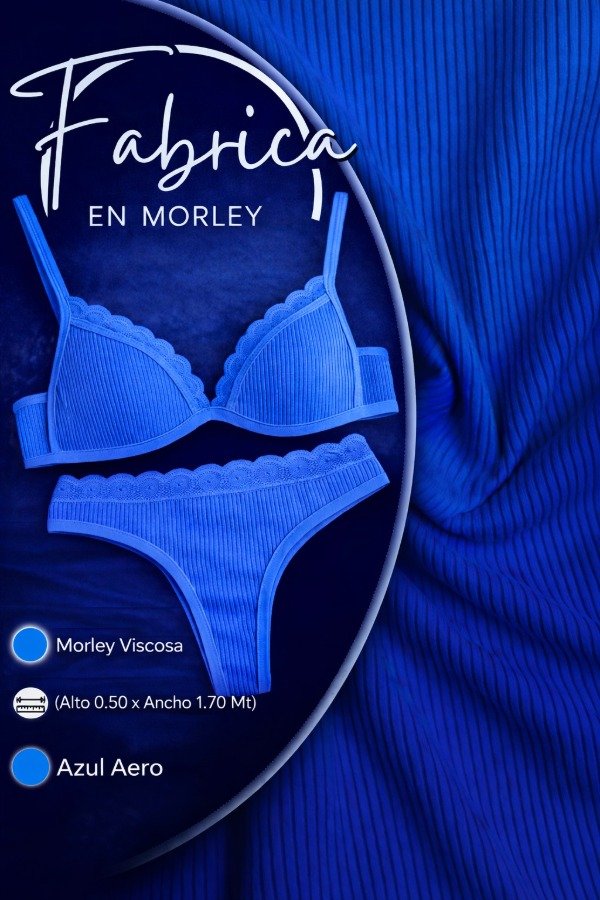 Producto - Morley Viscosa Azul Aero. Ancho: 1.70 mt. (por 1/2 metro)