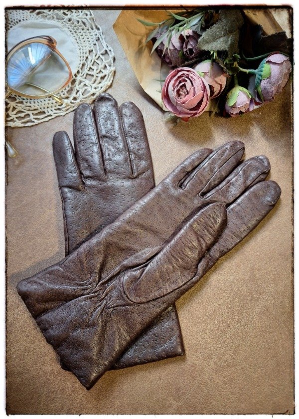 Producto - Guantes simil cuero abrigados Marrón Chocolate