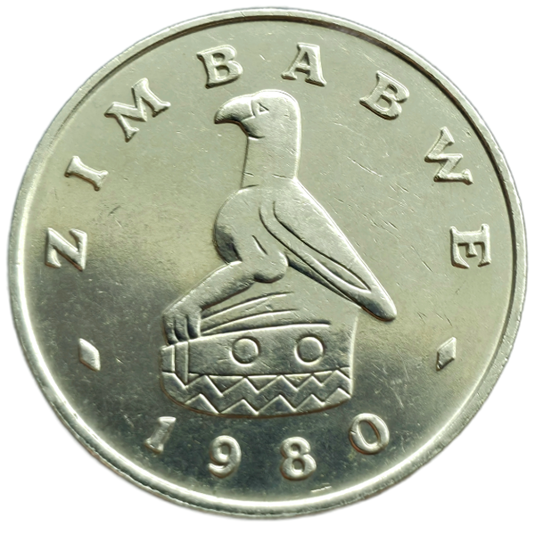 Producto - Zimbabwe 50 Cents 1980 Sol radiante naciente Km#5 XF+ - 1