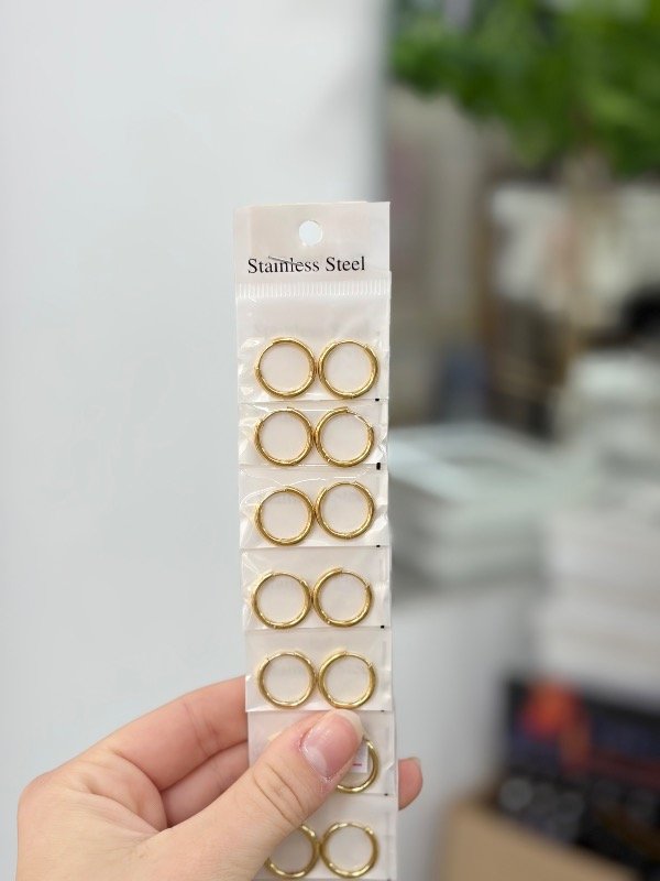Producto - Argolla acero dorado 15mm