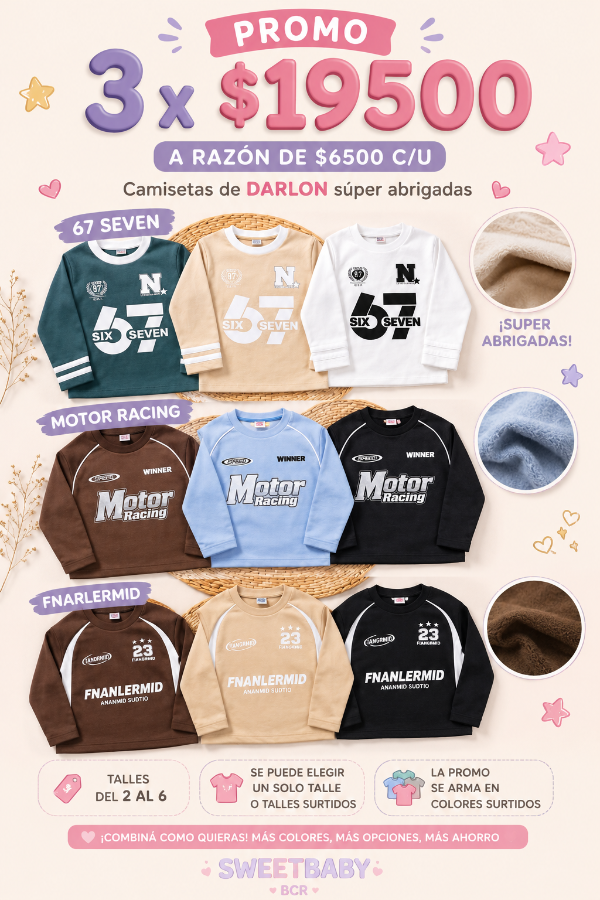 Producto - PROMO X 3 CAMISETAS DARLON BABY