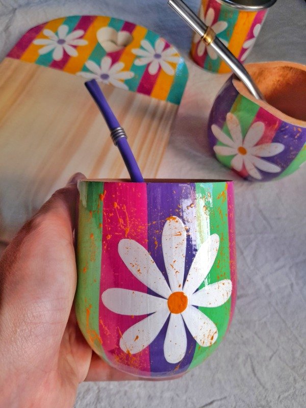 Producto - Mate pera algarrobo Anabel margaritas EN STOCK