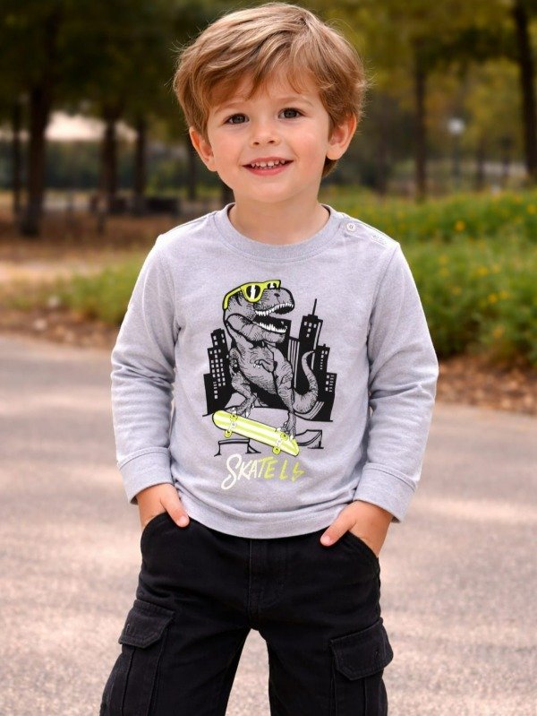 Producto - Remera algodón dino gris perla