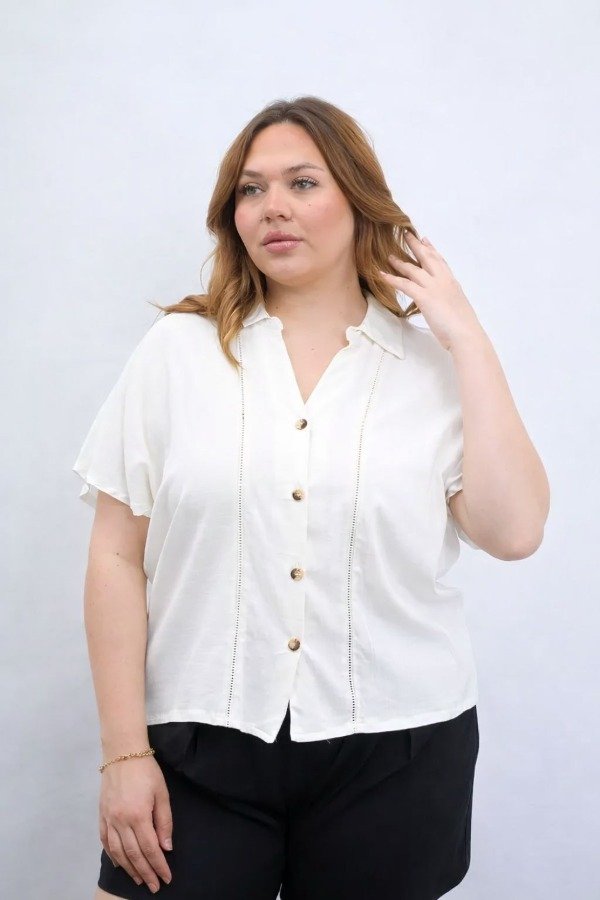 Producto - CAMISA LINO CON PUNTILLA