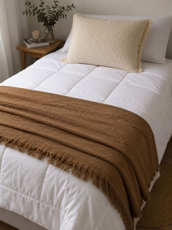 Producto - Manta pie de cama tusor desflecado