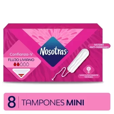 Producto - TAMPONES NOSOTRAS - SIN APLICADOR - MINI/FLUJO LIVIANO - 8U
