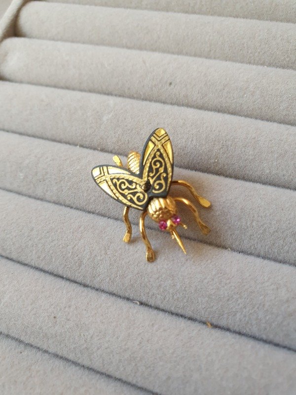 Producto - Brochecito Mosquita Damasquinado de Toledo 70s - 0