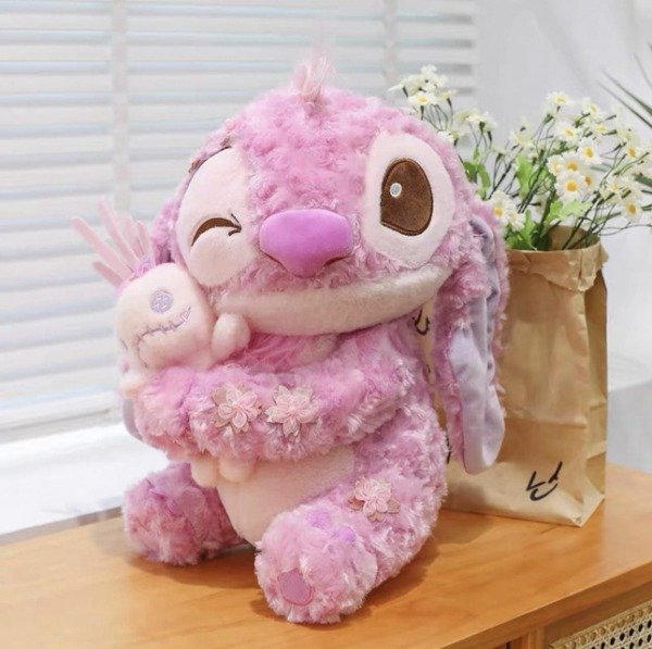 Producto - Stitch Rosa con Skrump Florcitas 40cm PE
