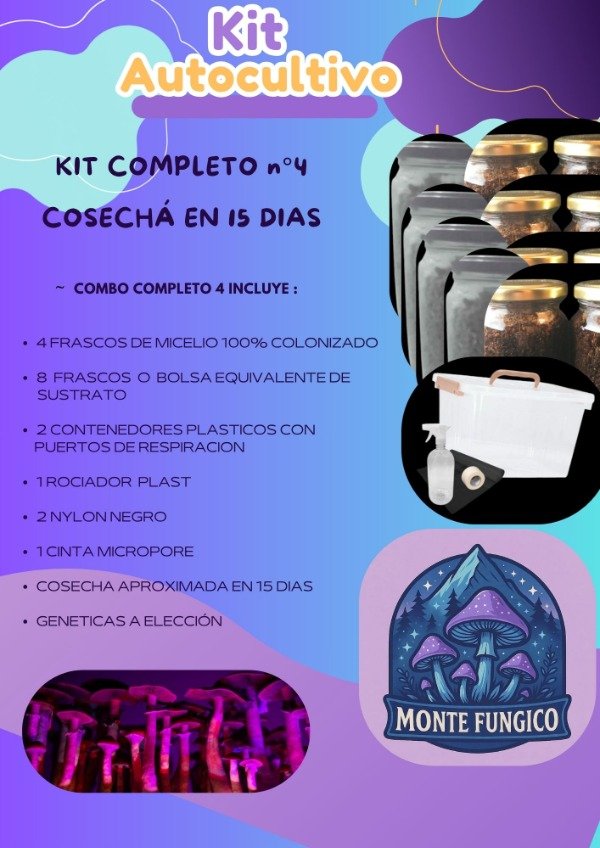 Producto - Kit Completo nro 4  Micelio + Sustrato + 2 Caja Fructificadora + Accesorios