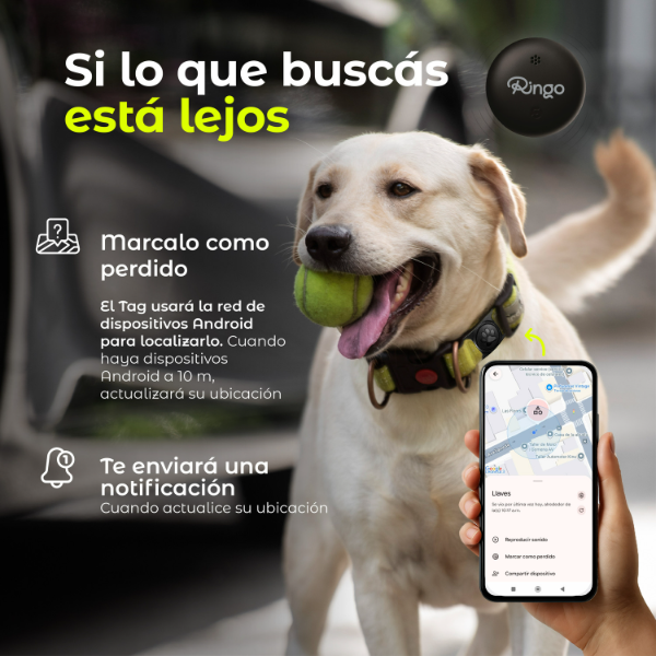 Producto - Tag Localizador Dual -Apple Ios/Android + Funda Mascota - Black -Ringo - 4