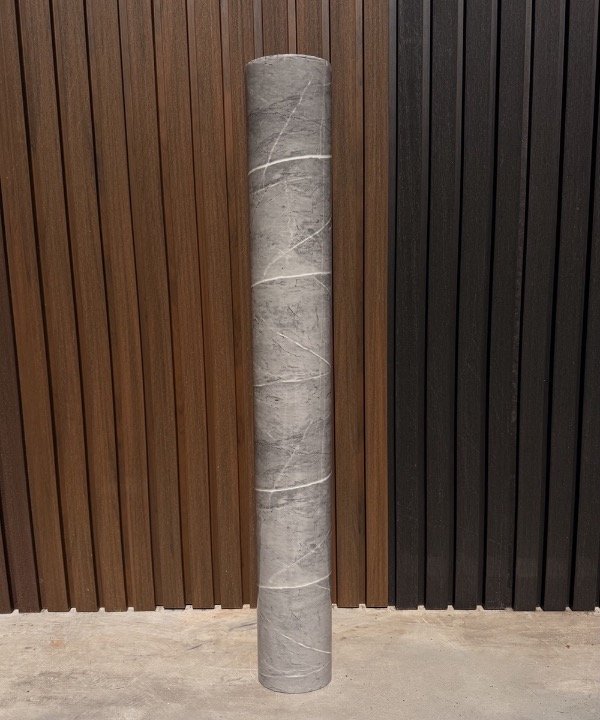 Producto - Rollo Autoadhesivo Simil Marmol Brillante 1,2 x 3 M Gris Oscuro vetas blancas - 0