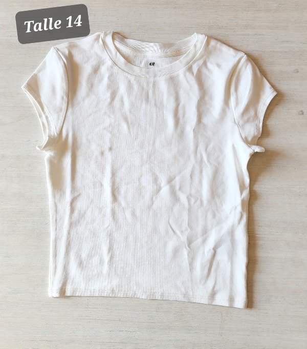 Remera manga corta HyM talle 14/16 blanca