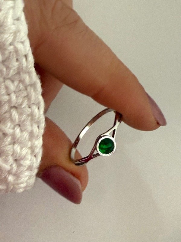 Producto - N488 Anillo cubik verde acero quirúrgico