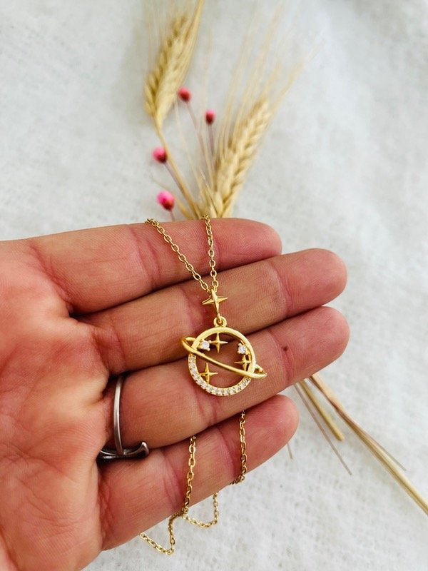 Producto - Cadena destellos acero dorado