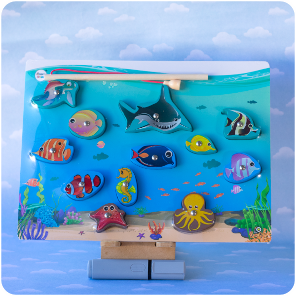Producto - Juego de Pesca Imantado de Madera - Tiburón