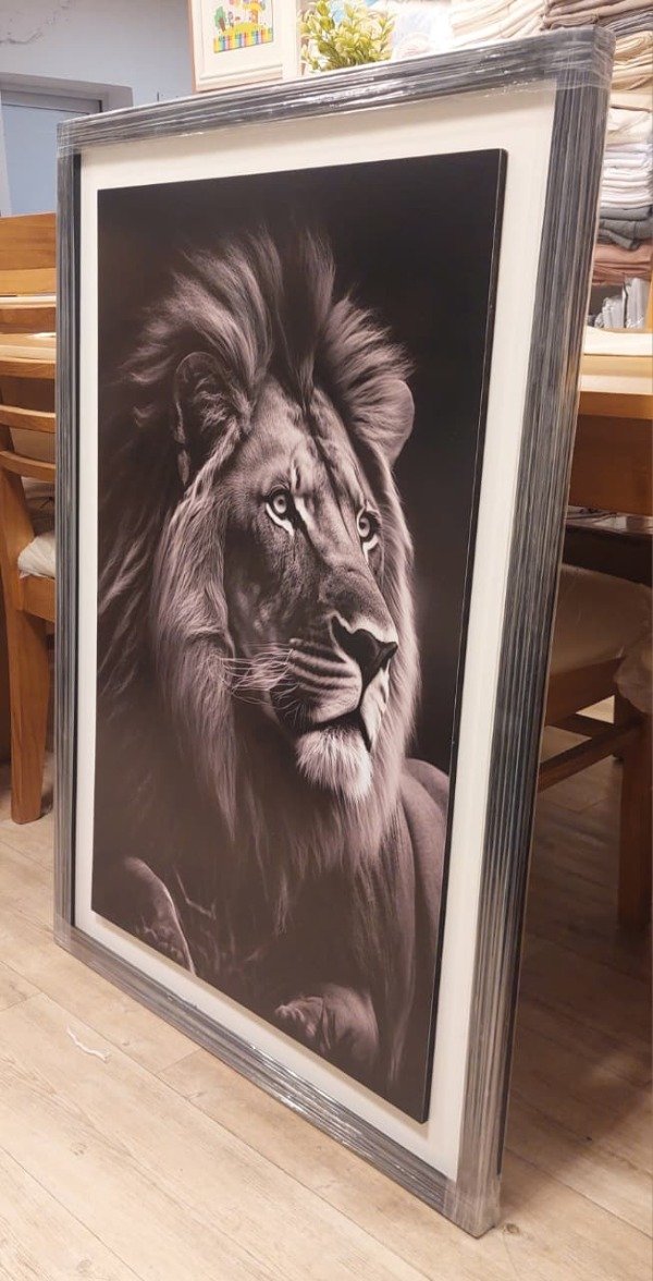 Producto - Cuadro Leon Blanco Y Negro 1.15mtsx74cm