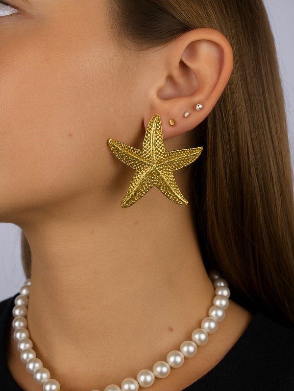 Producto - AROS DORADOS ESTRELLAS DE MAR 1093