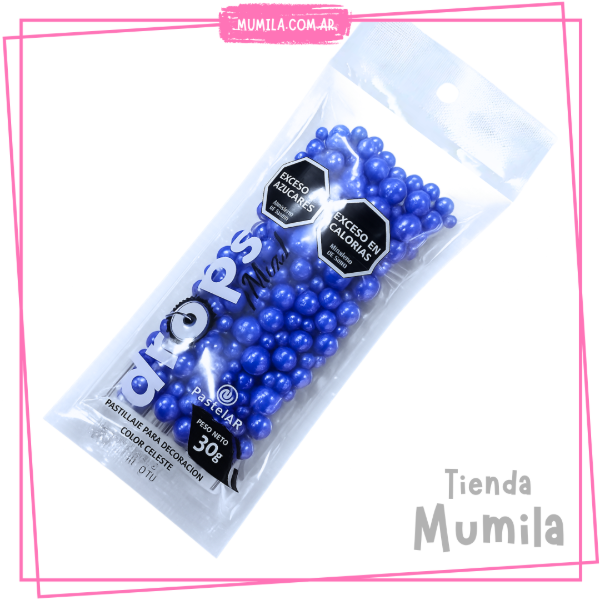 Producto - Sprinkles Pastelar perlas Azul Mix x30gr Drops