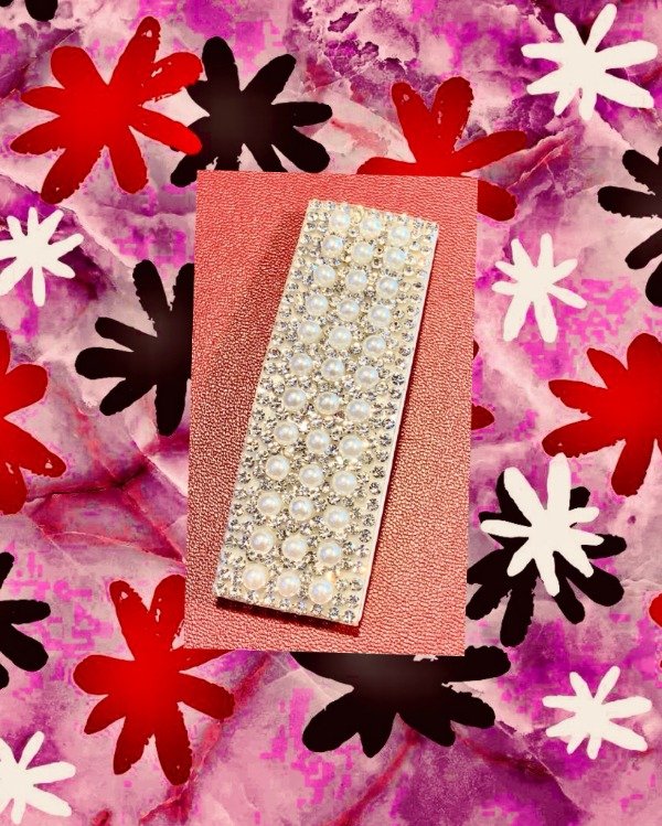 Producto - Elegante hebilla grande c/perlas y brillos Blanco