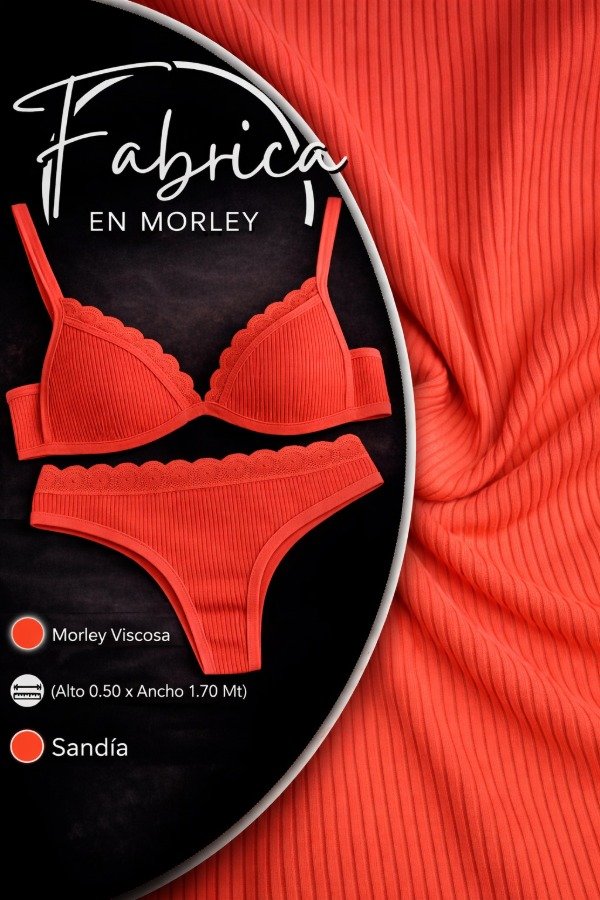 Producto - Morley Viscosa Sandía. Ancho: 1.70 mt. (por 1/2 metro)
