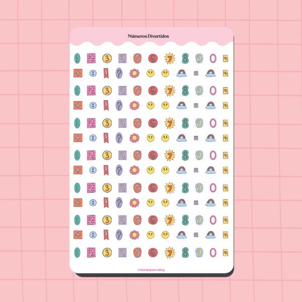 Producto - Stickers Numeros Divertidos - Retro y Coloridos