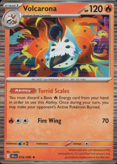 Producto - Volcarona - 016/086 - Black Bolt - Holo