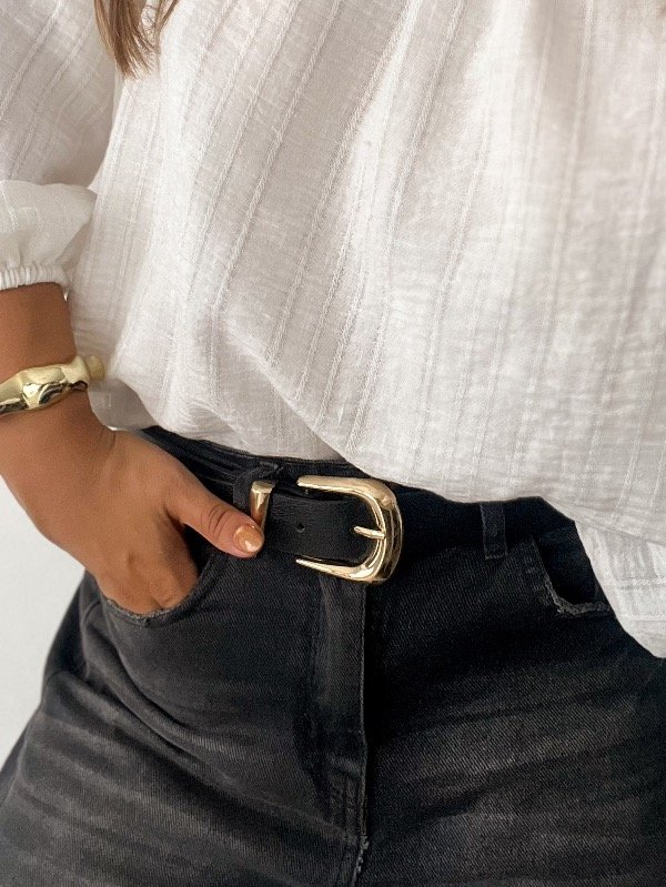 Producto - Cinto Paz Cuero Negro