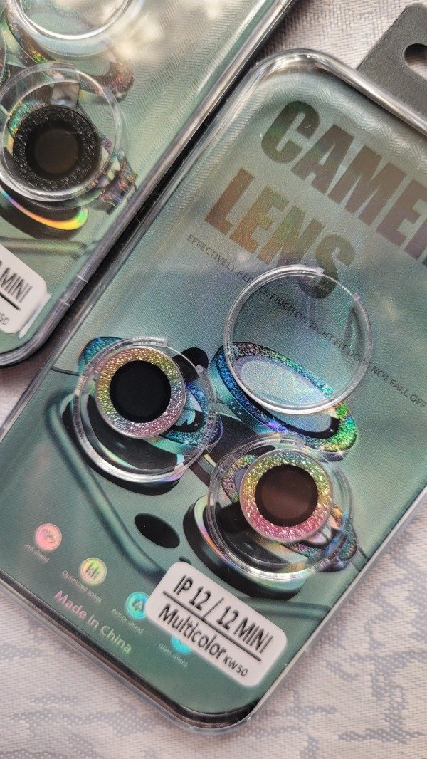 Producto - Iph 11 / iph 12 / iph 12 mini protector de camara brillo multicoloe