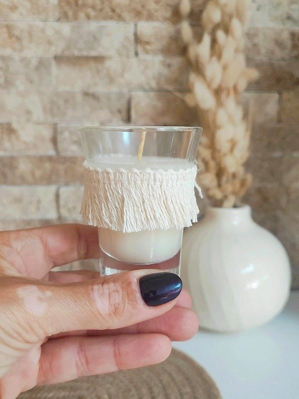 Producto - Vela de Soja en Shot económico importado con flecos