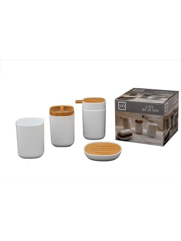 Producto - SET DE BANO X4 PCS BA1050 COLOR BLANCO