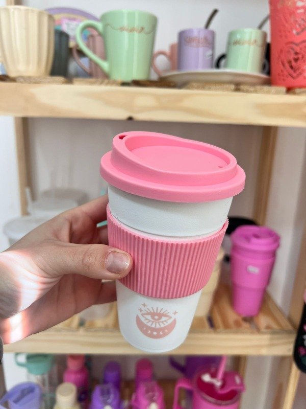 Producto - Vaso térmico con banda silicona ROSA